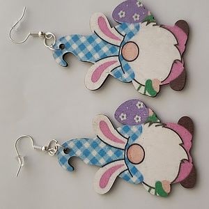 Wooden fish hook earrings